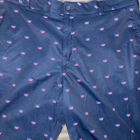 Navy Shorts with Red and Blue USA Print - Picture 1 of 4